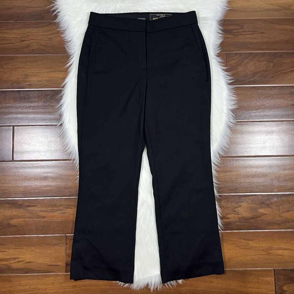 J. Crew Black Willa Italian City Wool Cropped Flare Pants